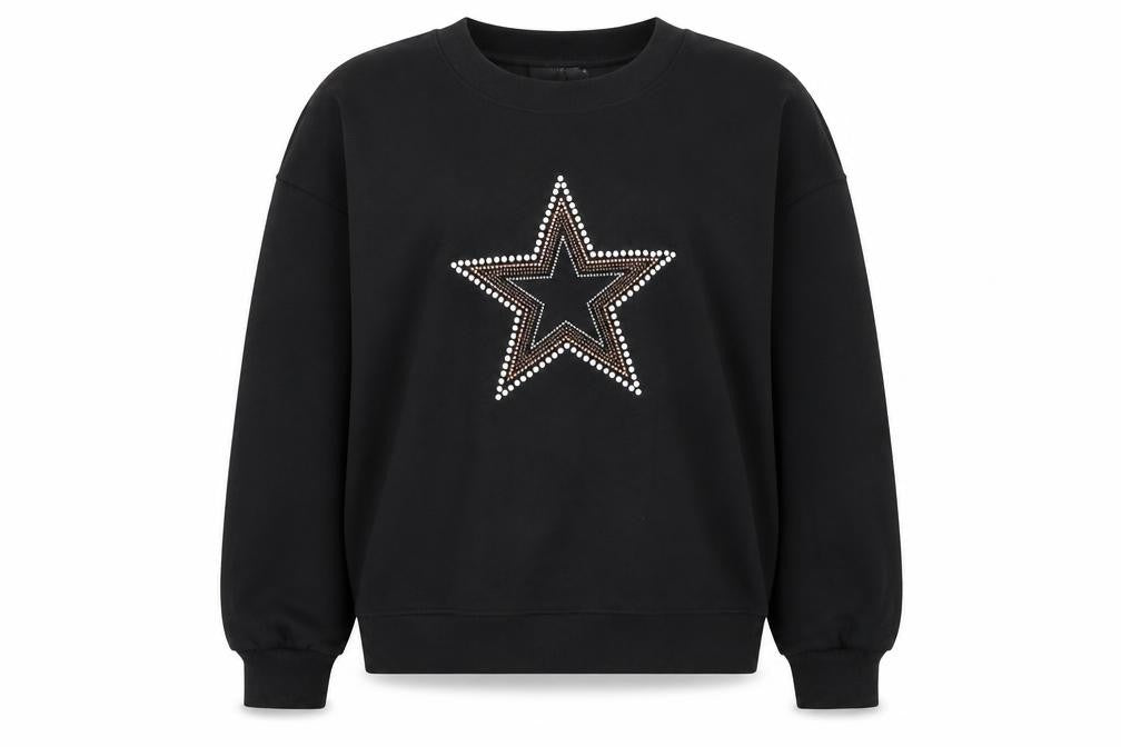 TU Womens Black Cotton Pullover Sweatshirt Size S Pullover - Star