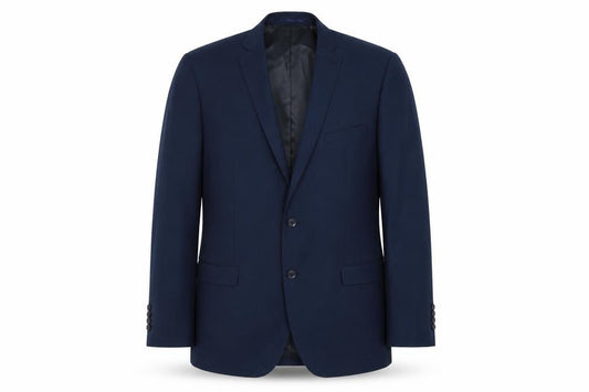 Front view of George men’s blue polyester jacket suit jacket, size 46
