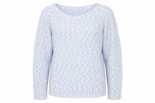 Front view of George women’s blue round neck polyester jumper, size M