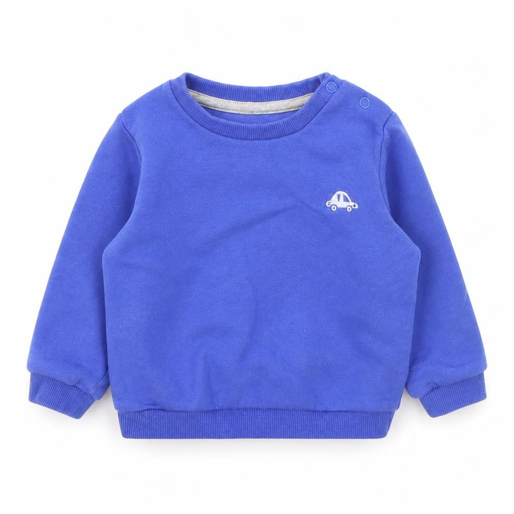 F&F Boys Blue Cotton Pullover Jumper Size 9-12 Months - car