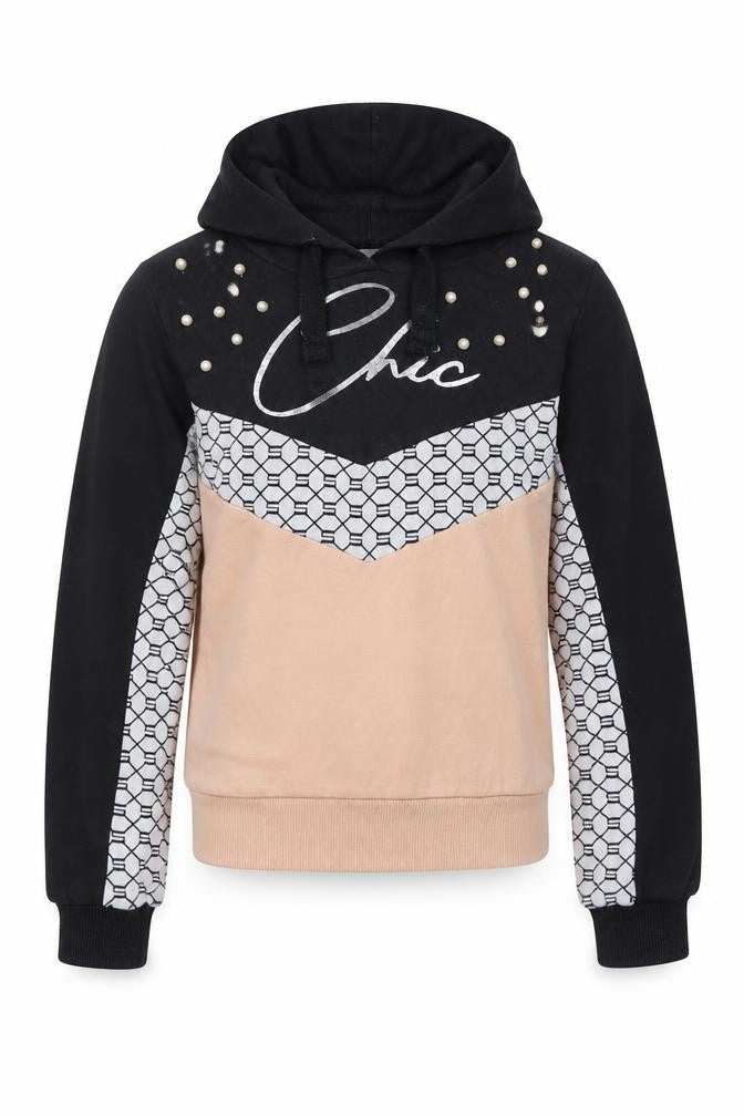 Front view of Select girls’ multicoloured cotton pullover hoodie, size 10-11, years