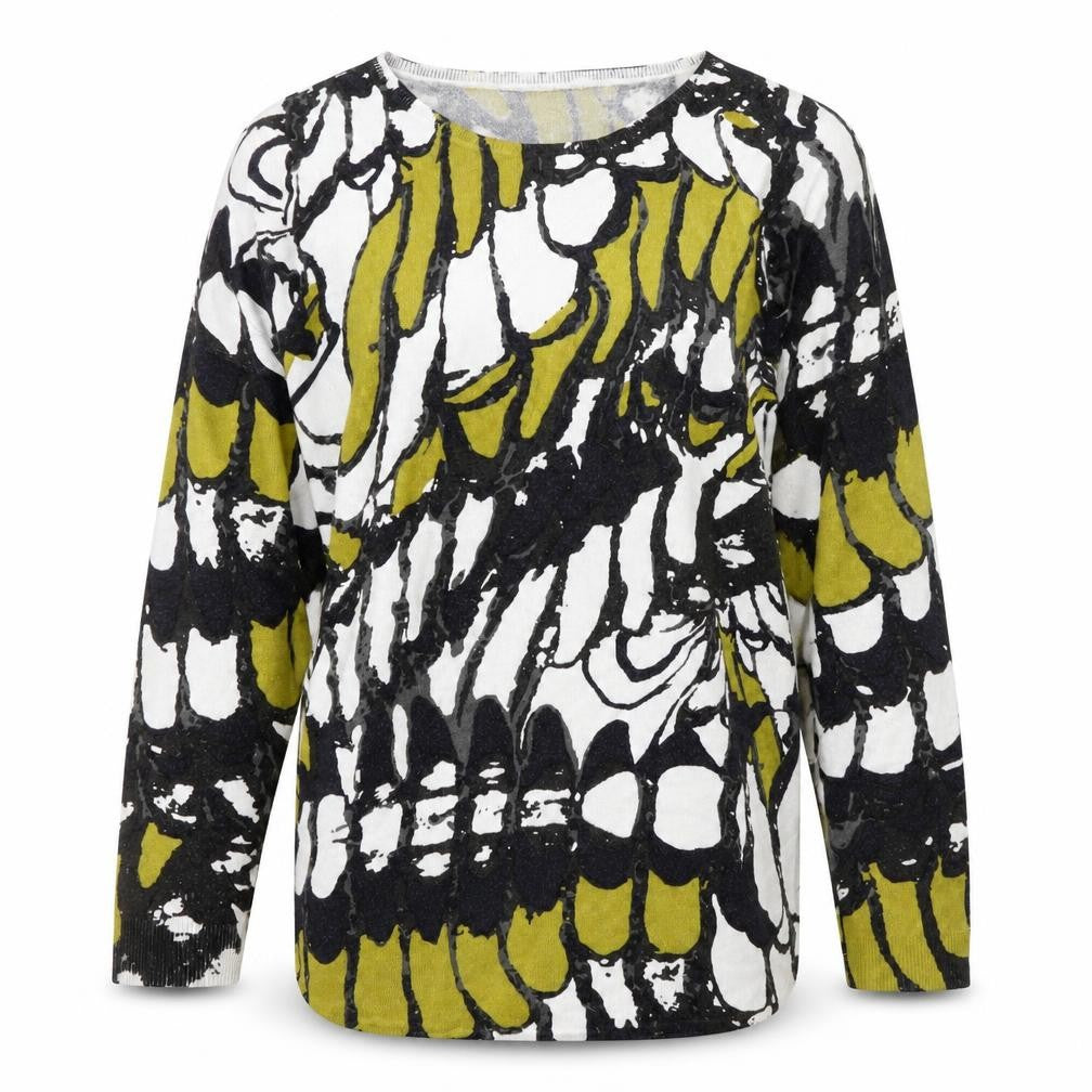 Marks and Spencer Womens Multicoloured Round Neck Geometric Polyester Pullover Jumper Size L