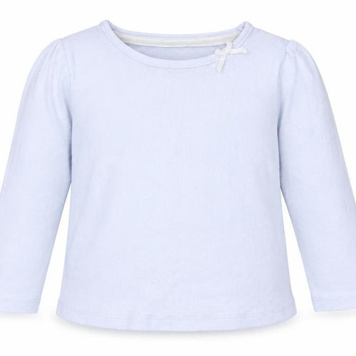 F&F Girls Blue Cotton Basic T-Shirt Size 12-18 Months Round Neck