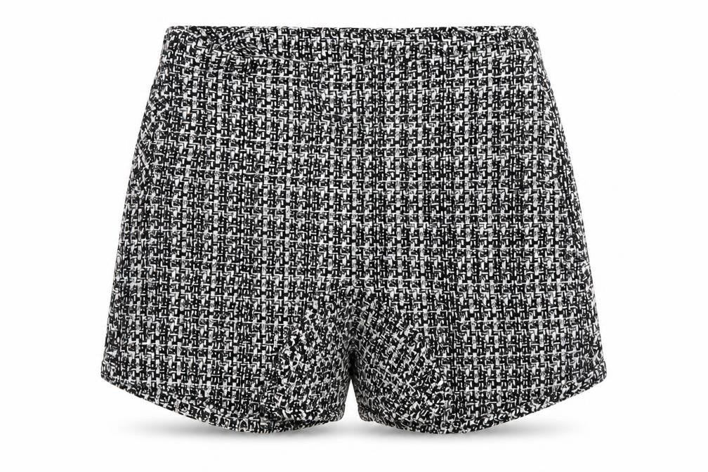 Pull&Bear Womens Black Geometric Cotton Hot Pants Shorts Size XS L3 in Regular