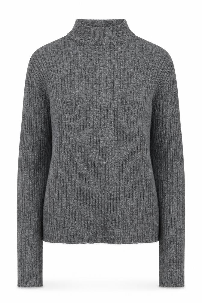 Bershka Womens Grey High Neck Viscose Pullover Jumper Size S