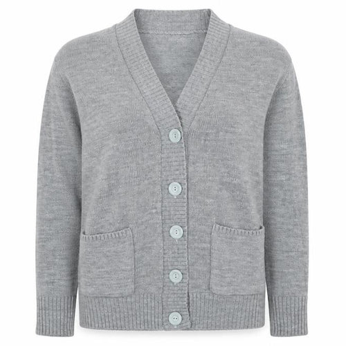 Choice Womens Grey Round Neck Acrylic Cardigan Jumper Size M