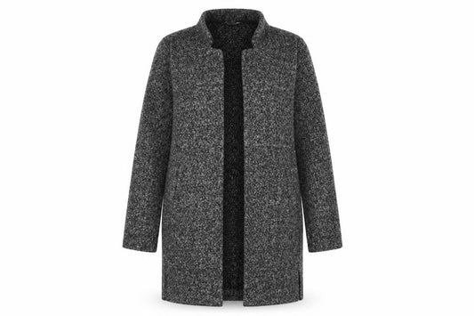 Front view of Principles women’s grey overcoat coat, size UK 10