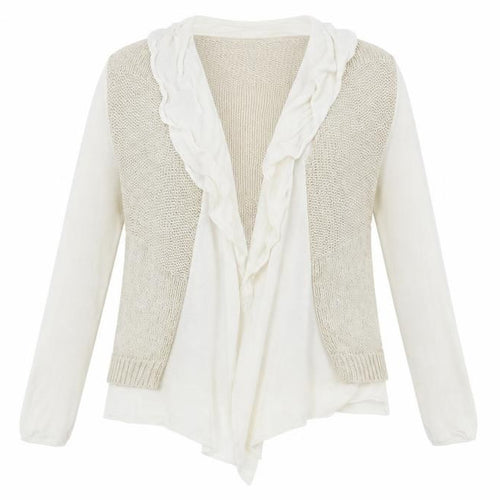 Soon Womens Beige V-Neck Acrylic Cardigan Jumper Size 12