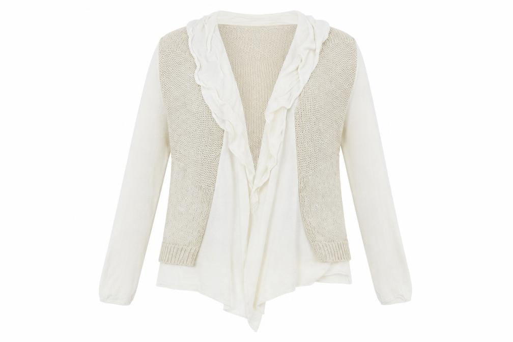 Soon Womens Beige V-Neck Acrylic Cardigan Jumper Size 12