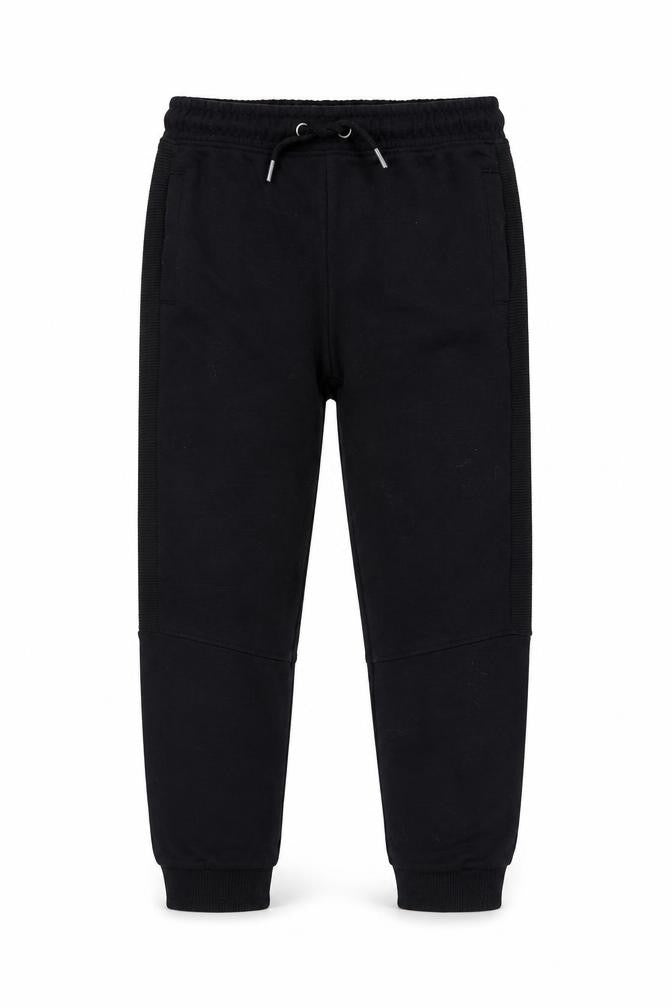 TU Girls Black Cotton Jogger Trousers Size 9 Months Regular Drawstring