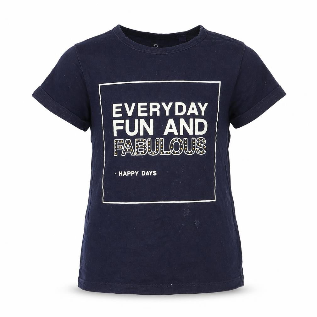 NEXT Girls Blue Cotton Basic T-Shirt Size 7 Years Crew Neck Pullover - Fun And Fabulous