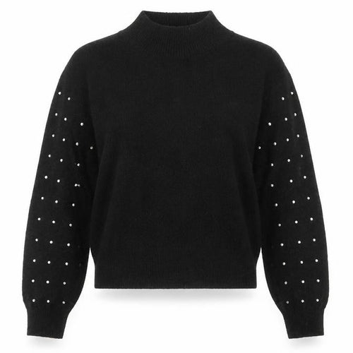 Divided by H&M Womens Black Mock Neck Geometric Acrylic Pullover Jumper Size M