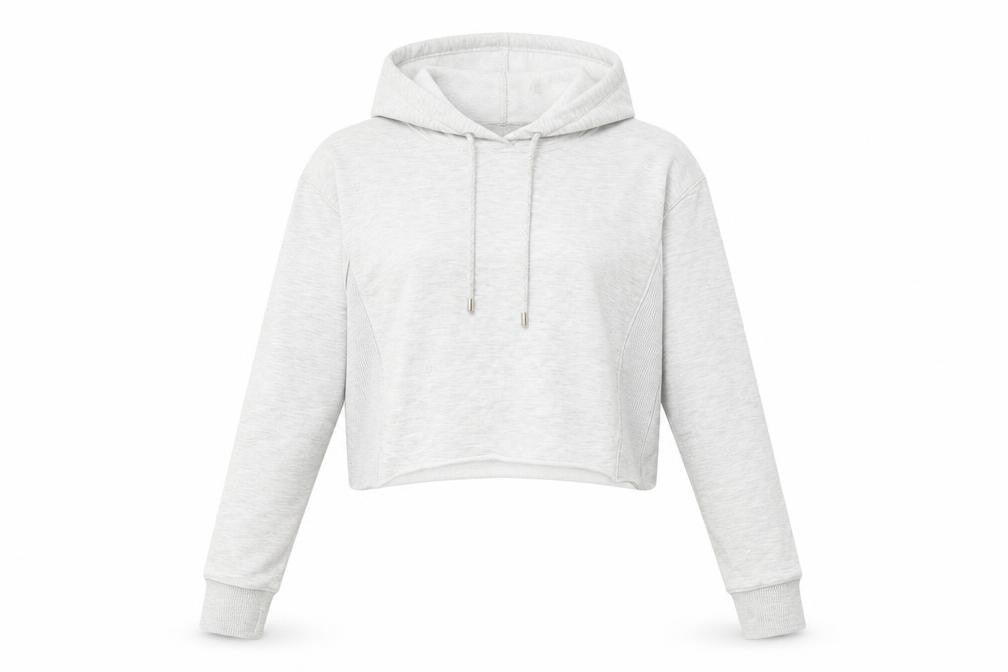 Front view of Primark women’s grey cotton pullover hoodie, size UK 6