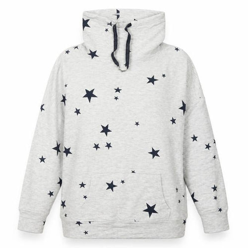 Marks and Spencer Womens Grey Geometric Viscose Pullover Sweatshirt Size 8 - Stars