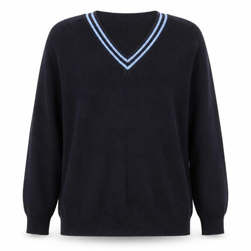 Magicfit Womens Blue V-Neck Cotton Henley Jumper Size 4