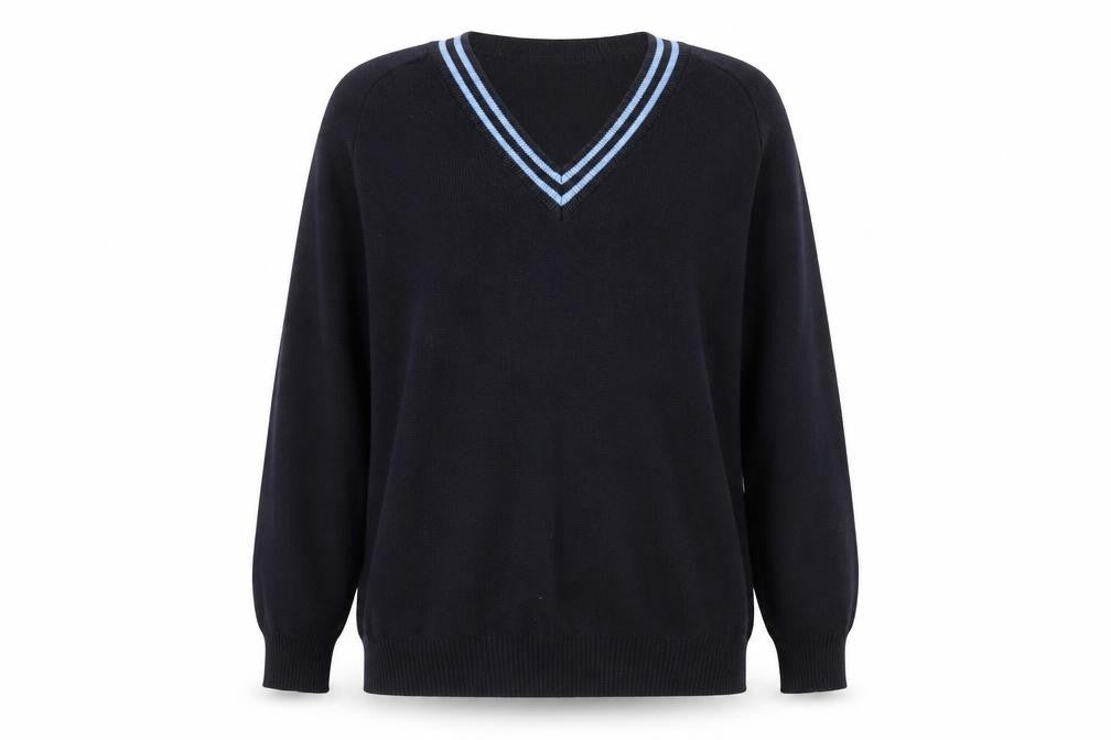 Magicfit Womens Blue V-Neck Cotton Henley Jumper Size 4