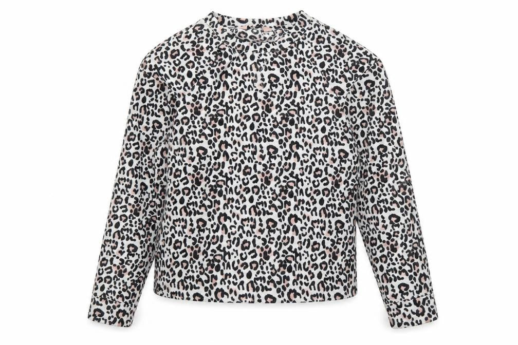 Dorothy Perkins Womens White Round Neck Animal Print Polyester Pullover Jumper Size M