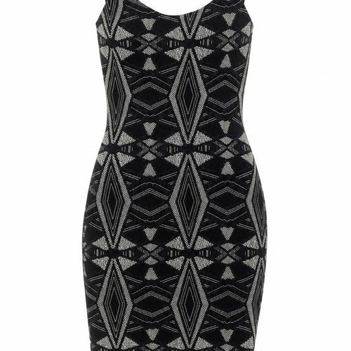 New Look Womens Black Nylon Bodycon Size 6 Scoop Neck