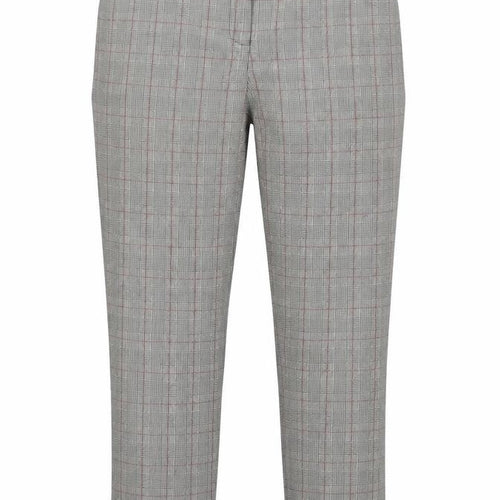 Berkertex Womens Grey Plaid Polyester Trousers Size 12 L27 in Regular