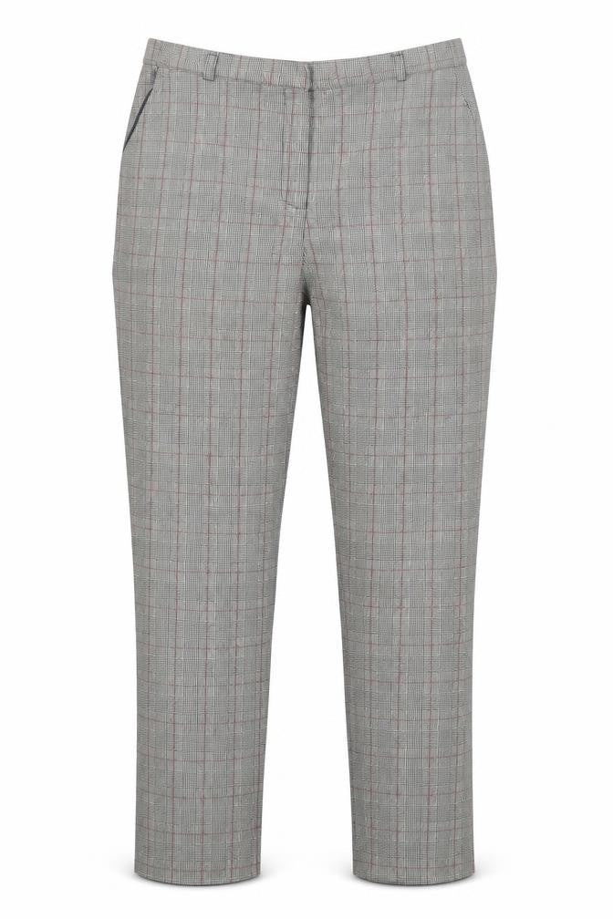 Berkertex Womens Grey Plaid Polyester Trousers Size 12 L27 in Regular