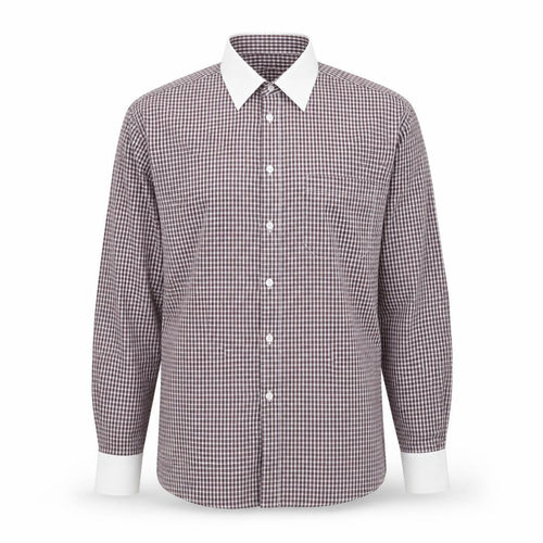 B&W Mens Purple Check Cotton Button-Up Size 15.5 Collared