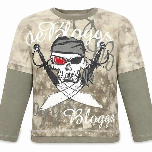 Joe Bloggs Boys Green Geometric Cotton Pullover Sweatshirt Size 9-10 Years - Skull
