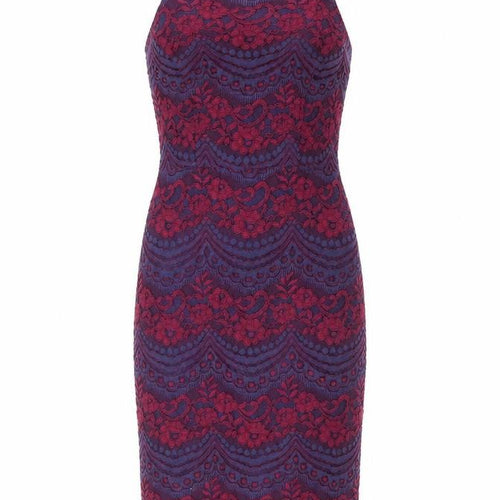 New Look Womens Multicoloured Floral Nylon Bodycon Size 8 Square Neck Zip