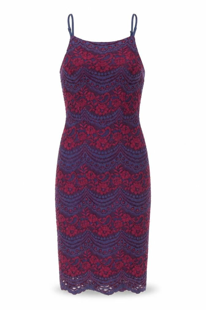 New Look Womens Multicoloured Floral Nylon Bodycon Size 8 Square Neck Zip