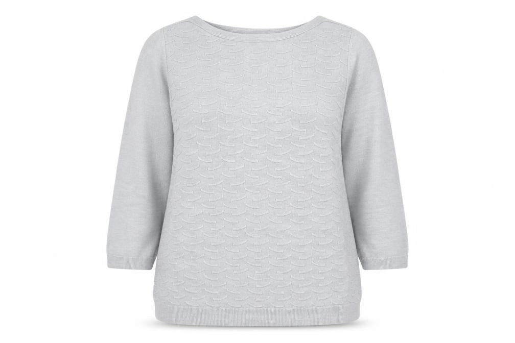 Bonmarché Womens Grey Boat Neck Acrylic Pullover Jumper Size 20