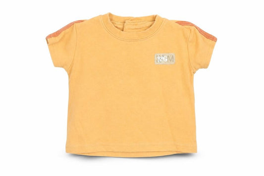 Front view of George boys’ orange cotton basic t-shirt, size 0-3, months round neck pullover