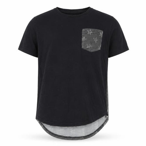 Brave Soul Boys Black Cotton Basic T-Shirt Size 11-12 Years Round Neck Pullover - American flag