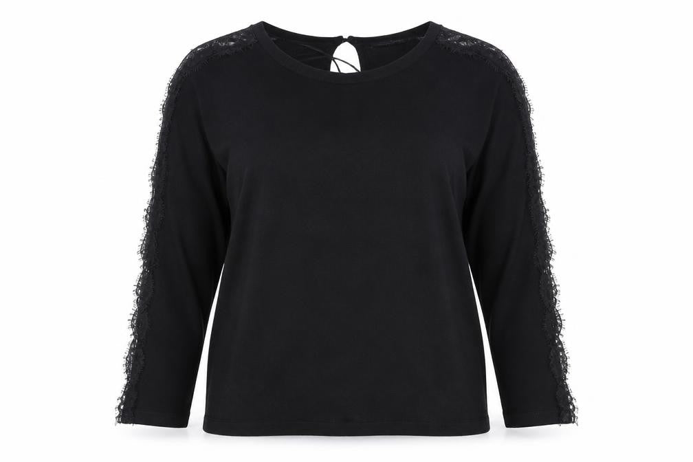 Front view of Next women’s black round neck viscose jumper, size UK 12