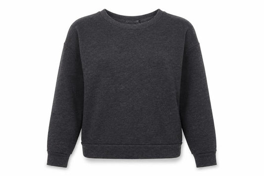 Front view of Atmosphere women’s grey polyester pullover sweatshirt, size UK 8