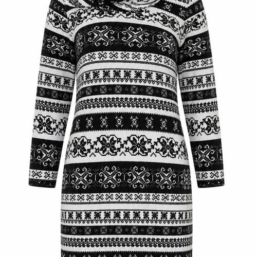 Peacocks Womens Multicoloured Geometric Polyester Pencil Dress Size 12 Roll Neck