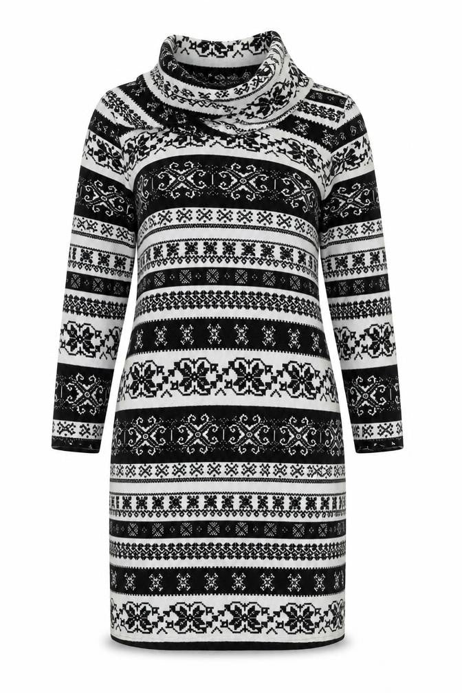 Peacocks Womens Multicoloured Geometric Polyester Pencil Dress Size 12 Roll Neck