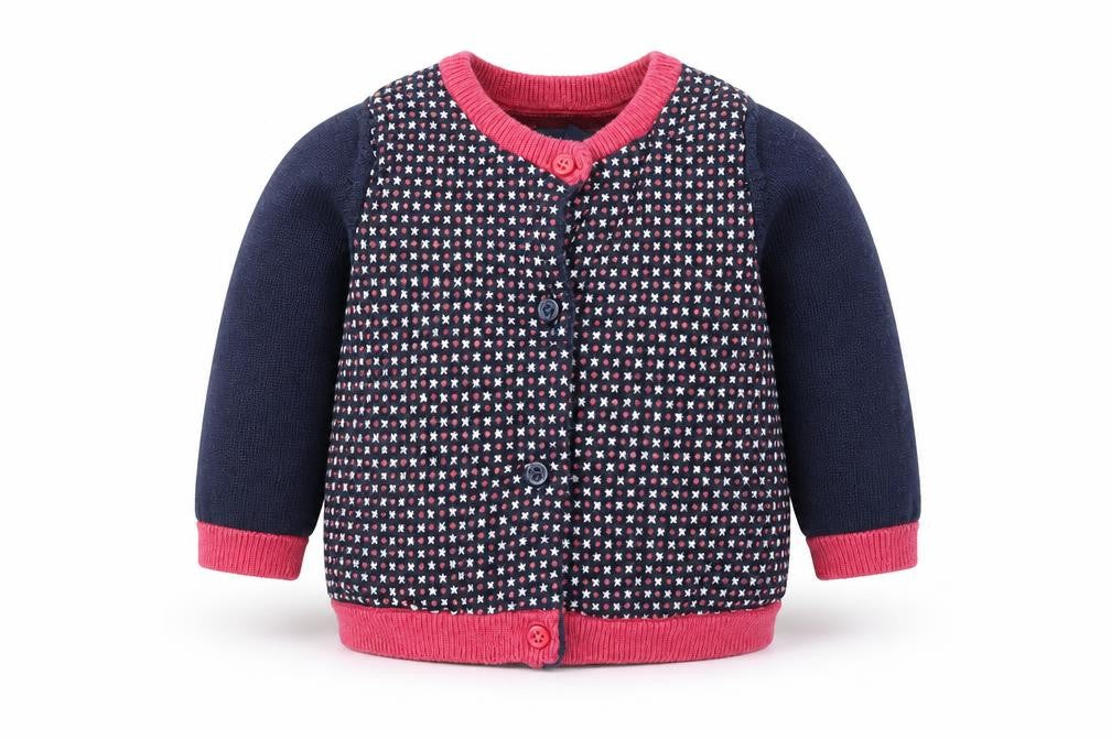 BabyGap Girls Multicoloured Geometric Cotton Cardigan Jumper Size 0-3 Months