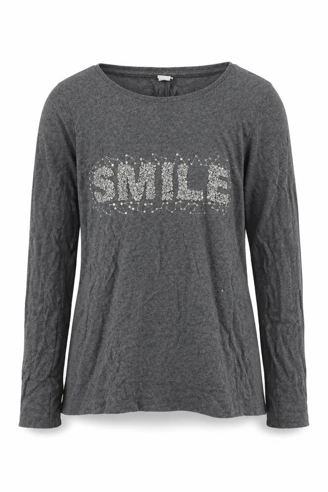 TU Girls Grey Cotton Basic T-Shirt Size 10 Years Round Neck - smile
