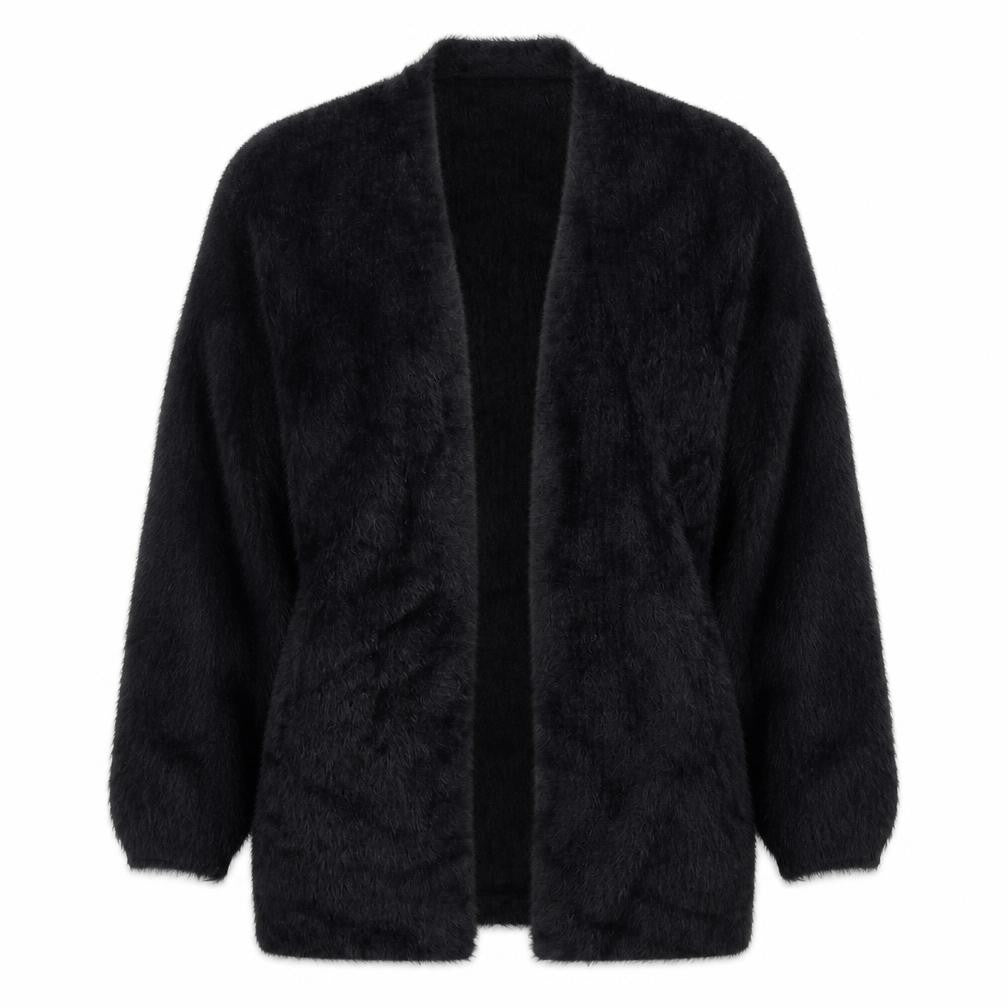 Quiz Womens Black V-Neck Polyamide Cardigan Jumper Size S