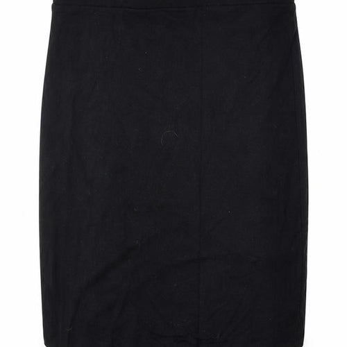 Topshop Womens Black Viscose Straight & Pencil Skirt Size 10