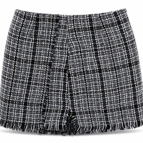 Preworn Womens Blue Check Polyester Skater Skirt Size 28 in