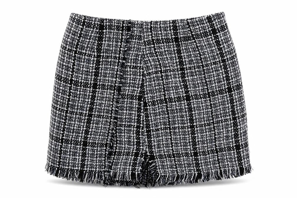 Preworn Womens Blue Check Polyester Skater Skirt Size 28 in