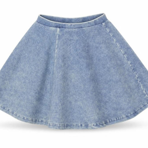 Topshop Womens Blue Cotton Skater Skirt Size 8