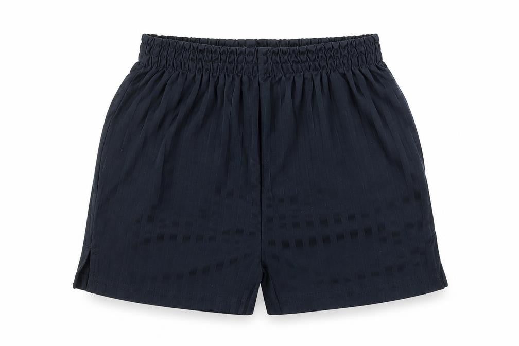 Front view of Tu boys’ black polyester sweat shorts, size 3, years regular
