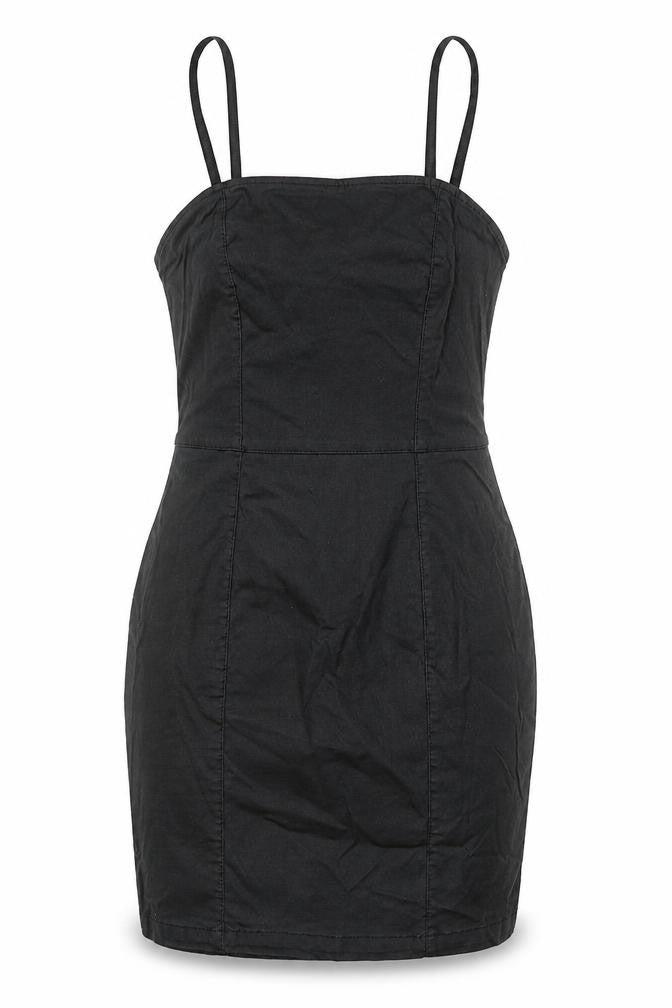 Denim & Co. Womens Black Viscose Bodycon Size 8 Square Neck