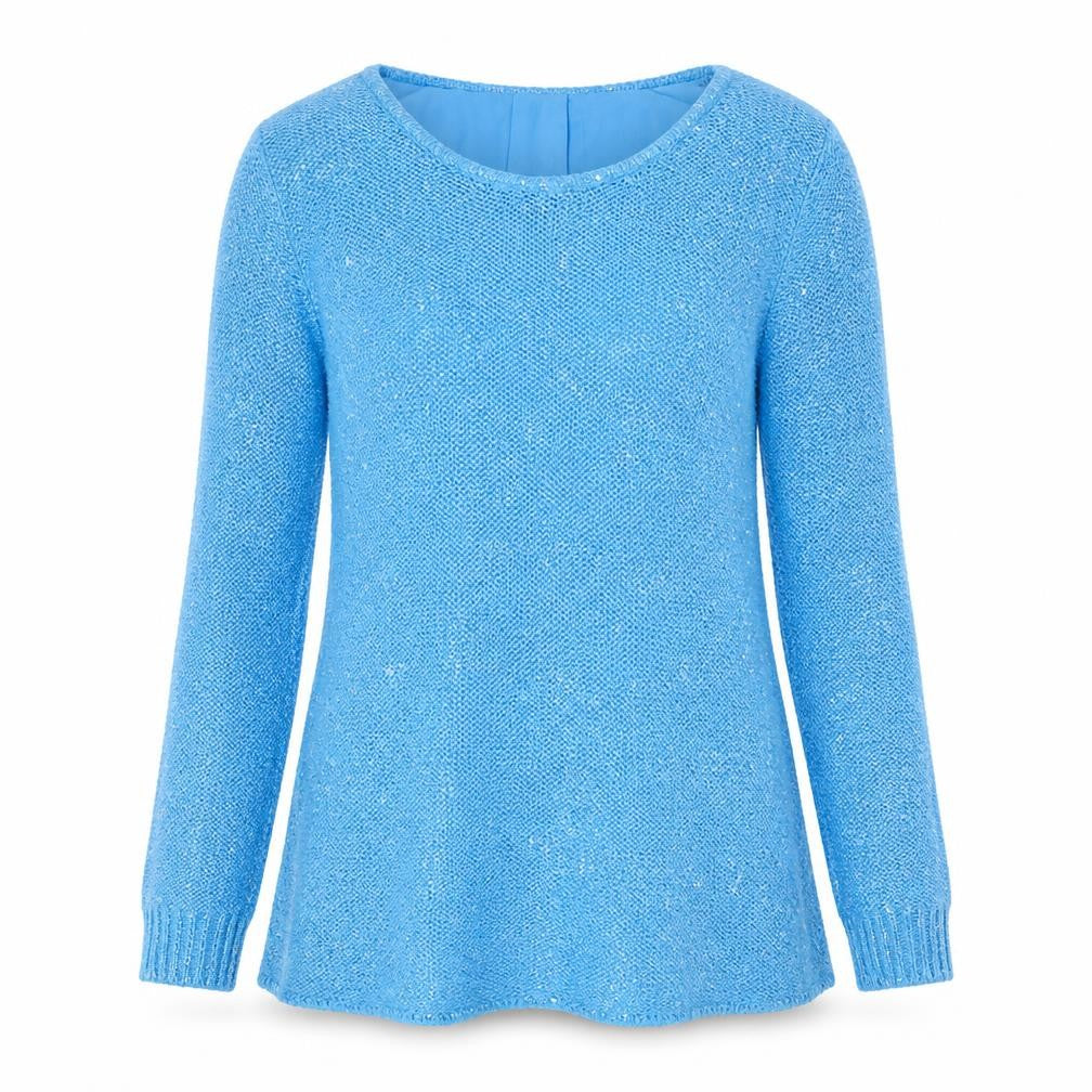 Front view of Marble women’s black round neck cotton jumper, size XS