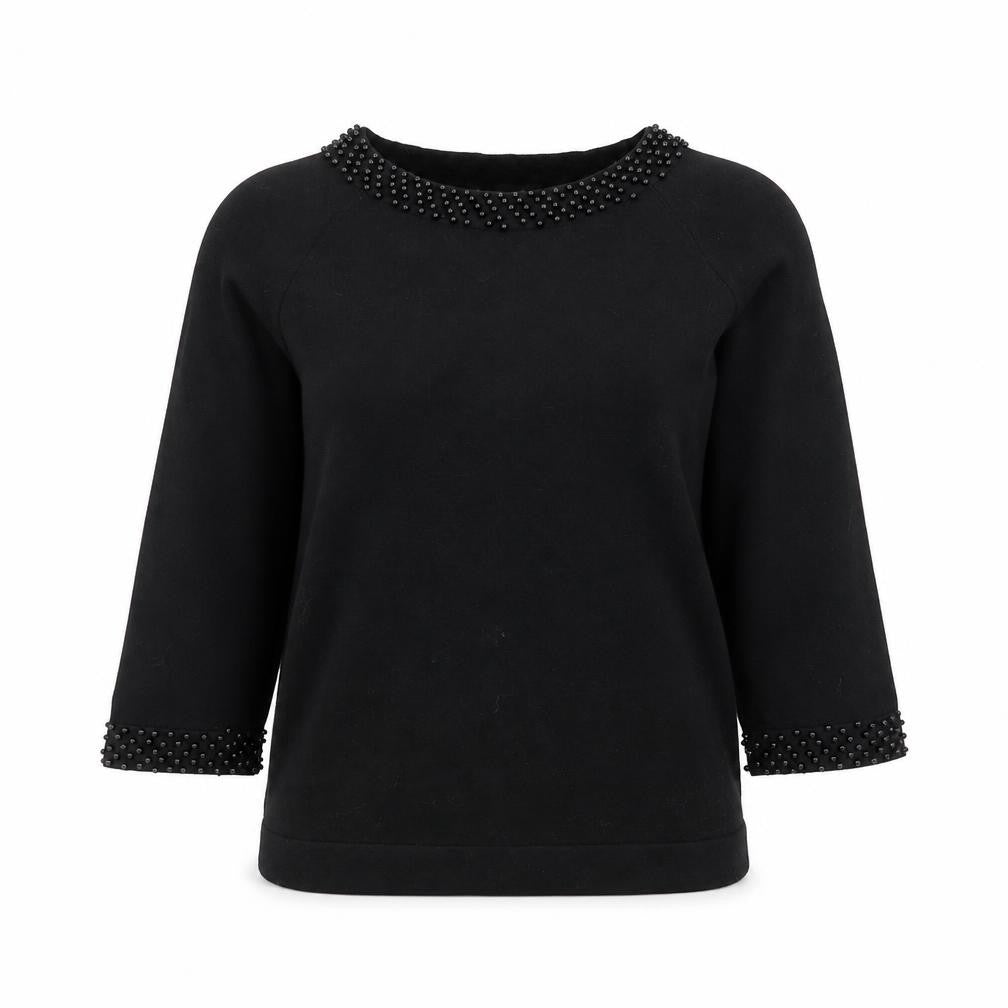 Great Plains London Womens Black Round Neck Cotton Pullover Jumper Size S