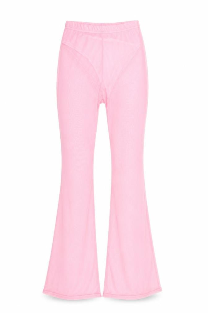 Pretty Little Thing Womens Pink Polyester Trousers Size 4 L34 in Regular
