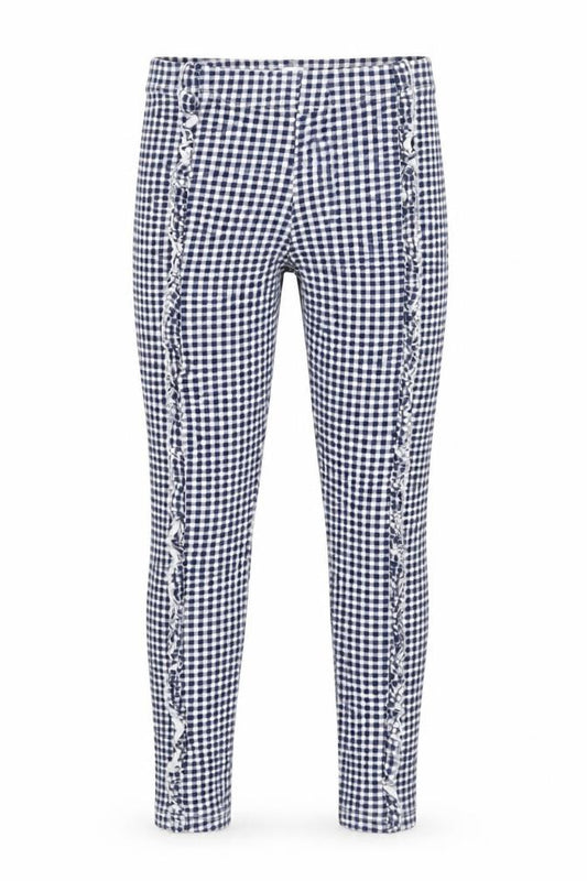 F&F Girls Blue Check Cotton Pedal Pusher Trousers Size 10-11 Years Regular