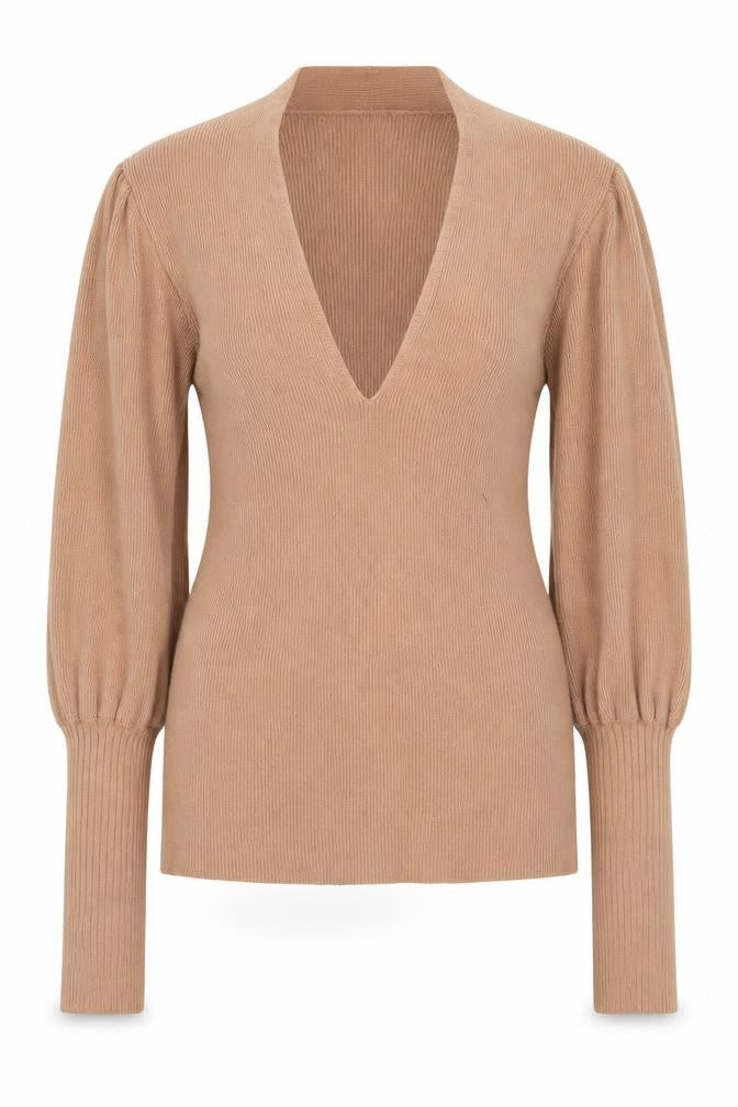 ASOS Womens Brown V-Neck Acrylic Pullover Jumper Size 10