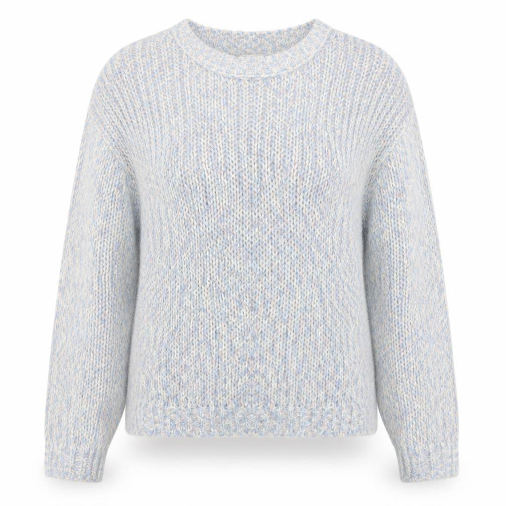 Front view of Divided women’s multicoloured crew neck acrylic jumper, size S